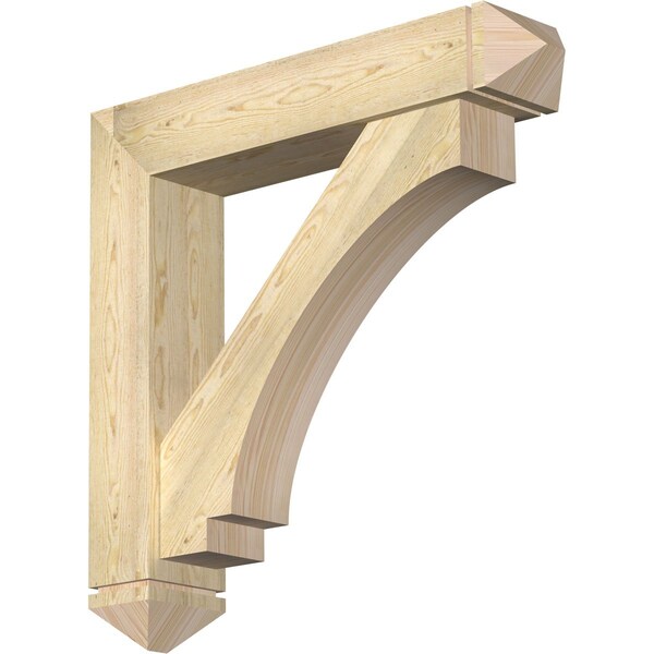 Ekena Millwork Imperial Arts and Crafts Rough Sawn Bracket w/ Offset Brace, Douglas Fir, 8"W x 40"D x 40"H BKT0806X40X40IMP03RDF - main